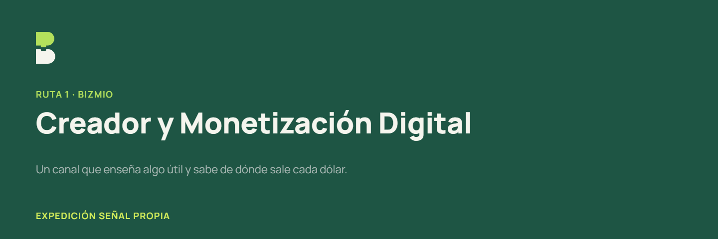 Encabezado de la ruta Creador y Monetización Digital